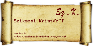 Szikszai Kristóf névjegykártya