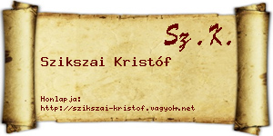 Szikszai Kristóf névjegykártya
