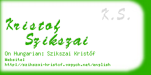 kristof szikszai business card